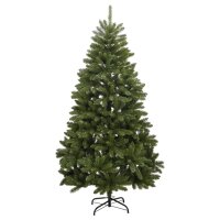 vidaXL K&uuml;nstlicher Weihnachtsbaum Klappbar 300 LEDs &amp; Kugeln 210 cm