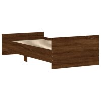 vidaXL Bettgestell Braun Eichen-Optik 90x190 cm Holzwerkstoff