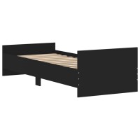 vidaXL Bettgestell Schwarz 75x190 cm Holzwerkstoff