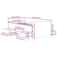 vidaXL Bettgestell mit Kopf- und Fu&szlig;teil R&auml;uchereiche 75x190 cm