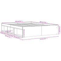 vidaXL Bettgestell R&auml;uchereiche 140x190 cm