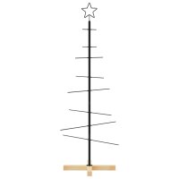 vidaXL Weihnachtsbaum Metall mit Holzst&auml;nder Schwarz 120 cm