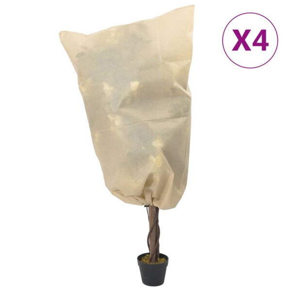 vidaXL Wintervlies mit Kordelzug 4 Stk. 70 g/m&sup2; 0,8x0,8 m