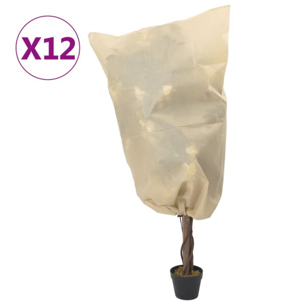 vidaXL Wintervlies mit Kordelzug 12 Stk. 70 g/m&sup2; 0,8x1 m