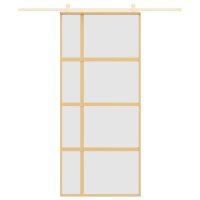 vidaXL Schiebet&uuml;r Golden 90x205 cm Matt ESG-Glas und Aluminium