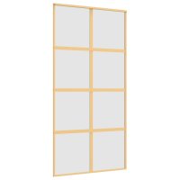 vidaXL Schiebet&uuml;r Golden 102,5x205 cm Matt ESG-Glas und Aluminium