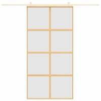 vidaXL Schiebet&uuml;r Golden 102,5x205 cm Matt ESG-Glas und Aluminium