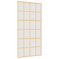 vidaXL Schiebet&uuml;r Golden 102,5x205 cm Matt ESG-Glas und Aluminium