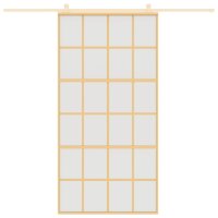 vidaXL Schiebet&uuml;r Golden 102,5x205 cm Matt ESG-Glas und Aluminium