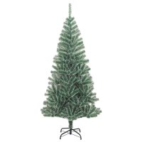 vidaXL K&uuml;nstlicher Weihnachtsbaum Beschneit Gr&uuml;n 180 cm