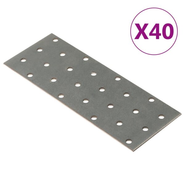 vidaXL Lochplatten 40 Stk. 2 mm 160x60 mm Verzinkter Stahl