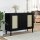 vidaXL Sideboard SENJA Rattan-Optik Schwarz 112x40x80 cm Kiefernholz