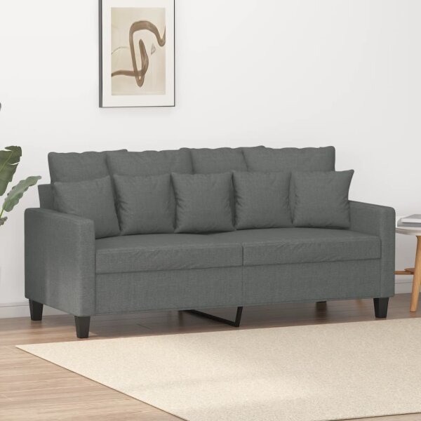 vidaXL 2-Sitzer-Sofa Dunkelgrau 140 cm Stoff