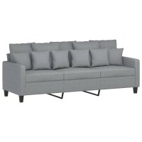 vidaXL 3-Sitzer-Sofa Hellgrau 180 cm Stoff