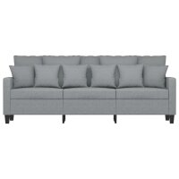 vidaXL 3-Sitzer-Sofa Hellgrau 180 cm Stoff