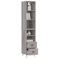 vidaXL Highboard Grau Sonoma 34,5x34x180 cm Holzwerkstoff