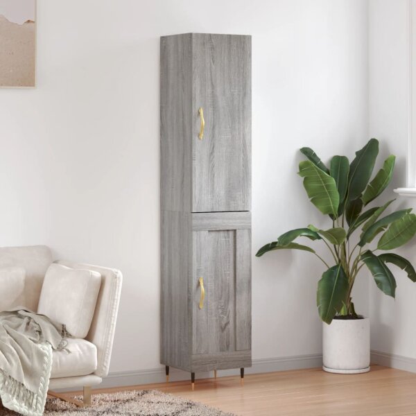 vidaXL Highboard Grau Sonoma 34,5x34x180 cm Holzwerkstoff