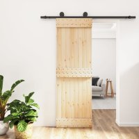 vidaXL Schiebetür mit Beschlag 70x210 cm Massivholz...