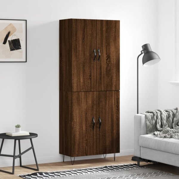 vidaXL Highboard Braun Eichen-Optik 69,5x34x180 cm Holzwerkstoff