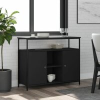 vidaXL Sideboard Schwarz 100x35x80 cm Holzwerkstoff