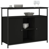 vidaXL Sideboard Schwarz 100x35x80 cm Holzwerkstoff