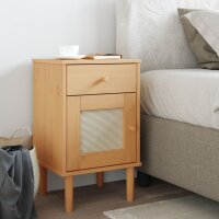 vidaXL Nachttisch SENJA Rattan-Look Braun 40x35x65cm...