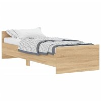 vidaXL Bettgestell Sonoma-Eiche 75x190 cm Holzwerkstoff