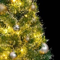 vidaXL K&uuml;nstlicher Weihnachtsbaum mit Schnee &amp; Kugeln 150 LEDs 120 cm
