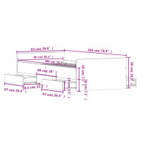 vidaXL Bettgestell mit Kopf- und Fu&szlig;teil Braun Eichen-Optik 90x200 cm