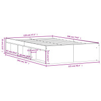 vidaXL Bettgestell Sonoma Eiche 120x190 cm