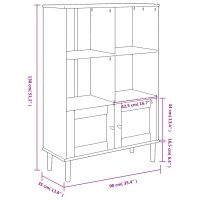 vidaXL B&uuml;cherschrank SENJA Rattan-Look Wei&szlig; 90x35x130 cm Kiefernholz