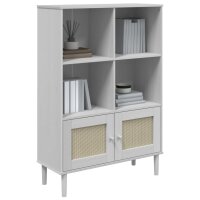 vidaXL B&uuml;cherschrank SENJA Rattan-Look Wei&szlig; 90x35x130 cm Kiefernholz