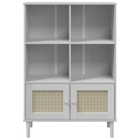 vidaXL B&uuml;cherschrank SENJA Rattan-Look Wei&szlig; 90x35x130 cm Kiefernholz