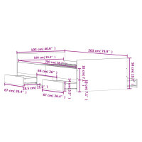 vidaXL Bettgestell mit Kopf- und Fu&szlig;teil Betongrau 100x200 cm