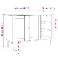 vidaXL Sideboard SENJA Rattan-Optik Wei&szlig; 112x40x80 cm Kiefernholz