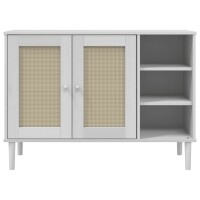 vidaXL Sideboard SENJA Rattan-Optik Wei&szlig; 112x40x80 cm Kiefernholz