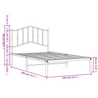 vidaXL Bettgestell mit Kopfteil Metall Wei&szlig; 100x190 cm