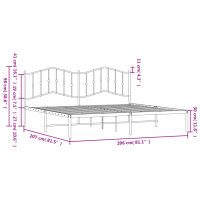 vidaXL Bettgestell mit Kopfteil Metall Wei&szlig; 200x200 cm