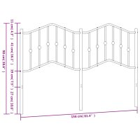 vidaXL Kopfteil Metall Wei&szlig; 150 cm