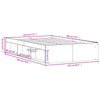 vidaXL Bettgestell Sonoma-Eiche 120x200 cm