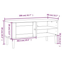 vidaXL TV-Schrank SENJA Rattan-Optik Wei&szlig; 106x40x49 cm Kiefernholz