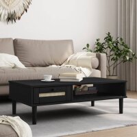 vidaXL Couchtisch SENJA Rattan-Optik Schwarz 100x55x33 cm Kiefernholz