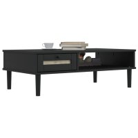 vidaXL Couchtisch SENJA Rattan-Optik Schwarz 100x55x33 cm Kiefernholz