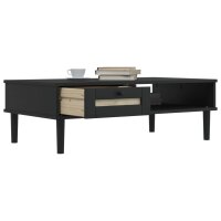 vidaXL Couchtisch SENJA Rattan-Optik Schwarz 100x55x33 cm Kiefernholz