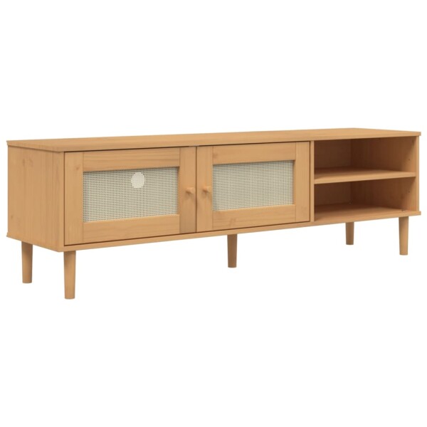 vidaXL TV-Schrank SENJA Rattan-Optik Braun 158x40x49 cm Kiefernholz