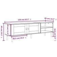 vidaXL TV-Schrank SENJA Rattan-Optik Braun 158x40x49 cm Kiefernholz