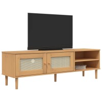 vidaXL TV-Schrank SENJA Rattan-Optik Braun 158x40x49 cm Kiefernholz