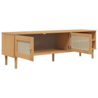 vidaXL TV-Schrank SENJA Rattan-Optik Braun 158x40x49 cm Kiefernholz