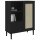 vidaXL Highboard SENJA Rattan-Optik Schwarz 90x40x112 cm Kiefernholz