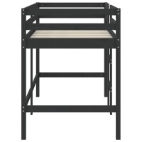 vidaXL Kinderhochbett mit Leiter Schwarz 90x190 cm Massivholz Kiefer